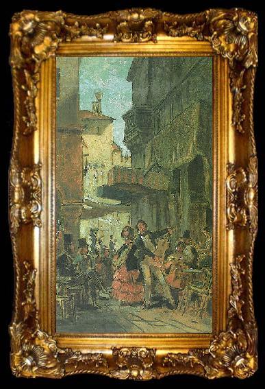 framed  Carl Spitzweg Italienische Strabensanger, ta009-2